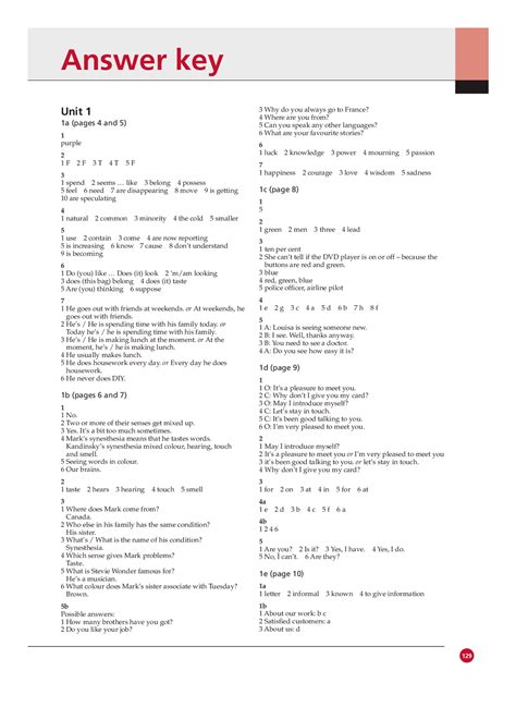 Workbook b1+ answers | Cheat Sheet English | Docsity