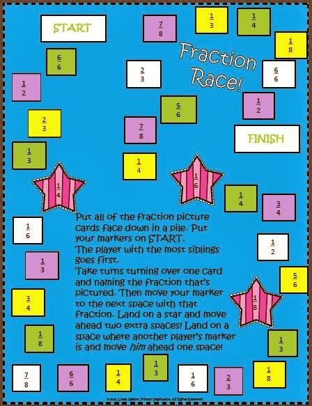 Fraction Fun! Cards and Board Game - Classroom Freebies