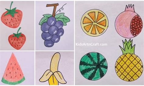 Fruits Drawing for Kids - Kids Art & Craft