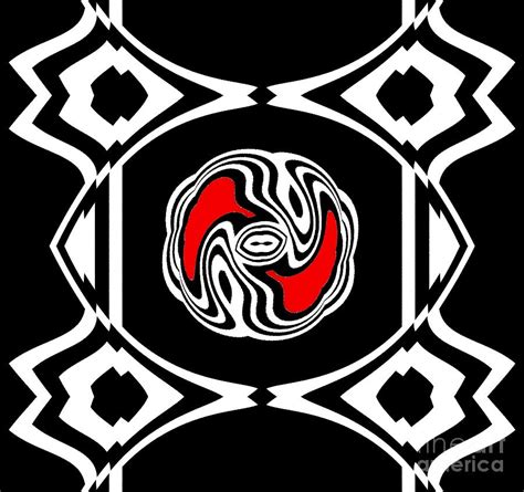 Geometric Art Black White Red Abstract No.97. Digital Art by Drinka ...