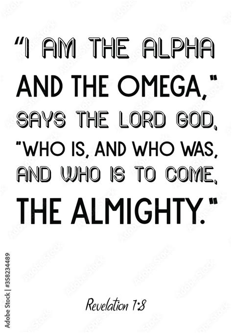 I am the Alpha and the Omega,” says the Lord God. Vector Quote Stock ...