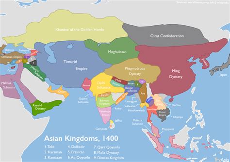 Asia in 1400 : r/MapPorn