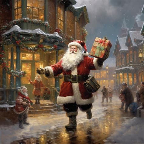 Premium AI Image | Christmas scene with Santa Claus