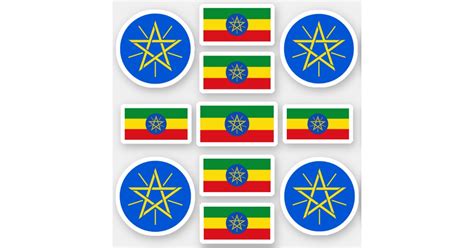 Ethiopian national symbols /Coat of arms and flag Sticker | Zazzle