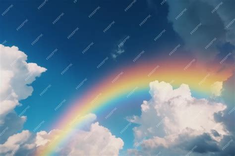 Premium AI Image | A rainbow in the sky with clouds