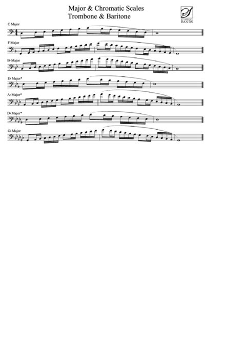 Major & Chromatic Scales Trombone & Baritone B.c. printable pdf download