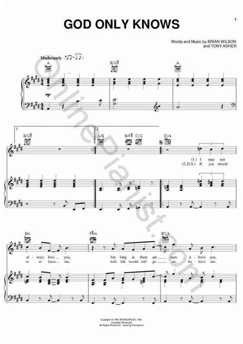 God Only Knows Piano Sheet Music | OnlinePianist