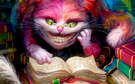 digital art, Cheshire Cat, cat, Alice in Wonderland, smiling, trees, HD ...
