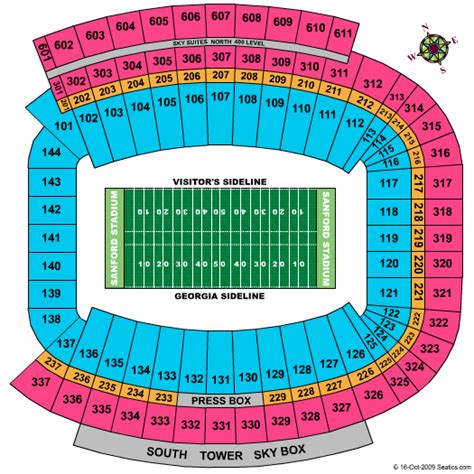 Sanford Stadium Seating Chart | Sanford Stadium | Athens, Georgia