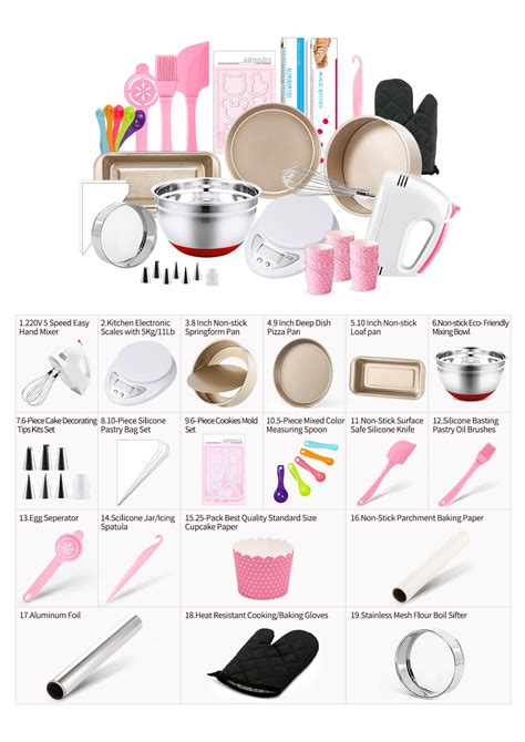 MCK Complete Cake Baking Set Bakery Tools for Beginner Adults - 21 PCS ...