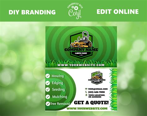 Lawn Service Business Cards Templates