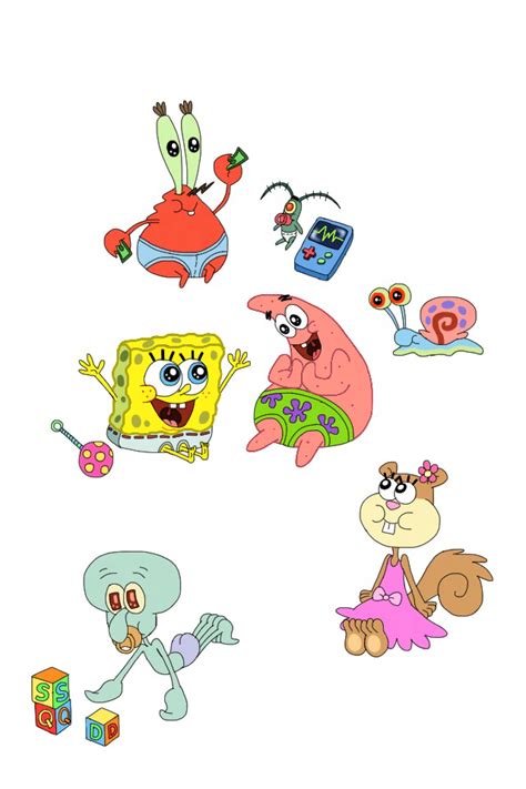 Spongebob Characters (Babies) by WhiteMageOfTermina on DeviantArt