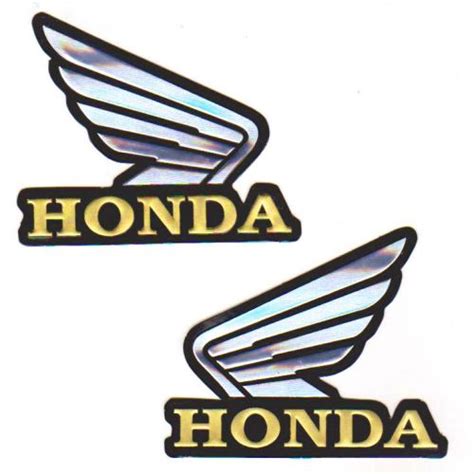 Purchase 2PC. GOLD HONDA WING REFLECTIVE STICKER DIE-CUT FOIL EMBOSS ...