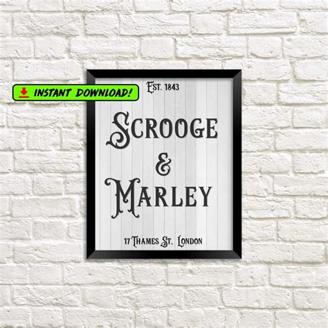 Scrooge and Marley A Christmas Carol Movie Sign Instant | Etsy