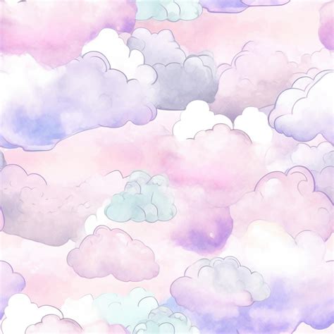 Premium AI Image | Watercolor clouds in the sky wallpaper