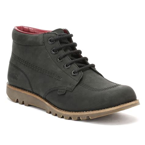 Lyst - Kickers Womens Black Leather Kick Hi Boots in Black