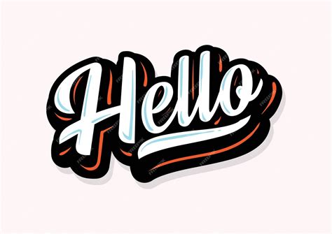 Premium Vector | Hello lettering type