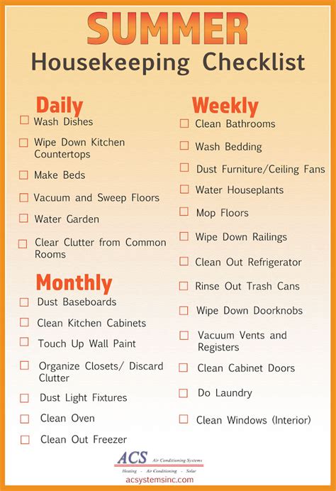 Light Housekeeping Checklist | Shelly Lighting