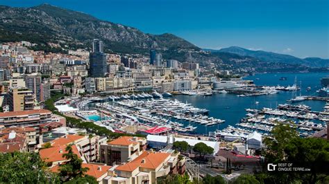 Monaco. View of Monte Carlo harbor from the Prince's Palace square