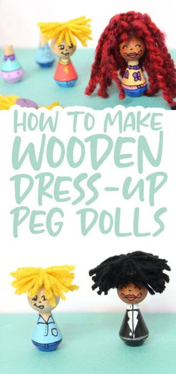 DIY Wooden Peg Dolls - Mix & Match * Moms and Crafters