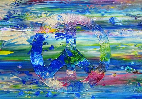 Peace Sign Abstract Original Painting – RO-STUDIOS