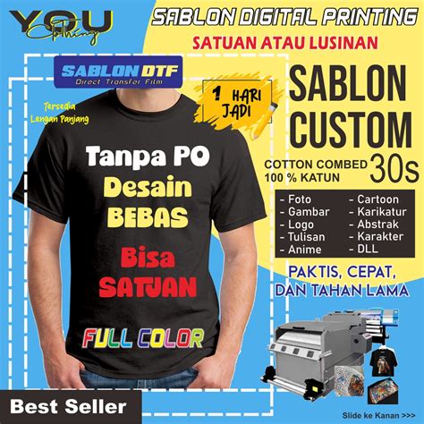 Jual 1 HARI JADI / BAJU KAOS SABLON CUSTOM DTF DESAIN BEBAS SUKA SUKA / SABLON KAOS BAJU CUSTOM ...