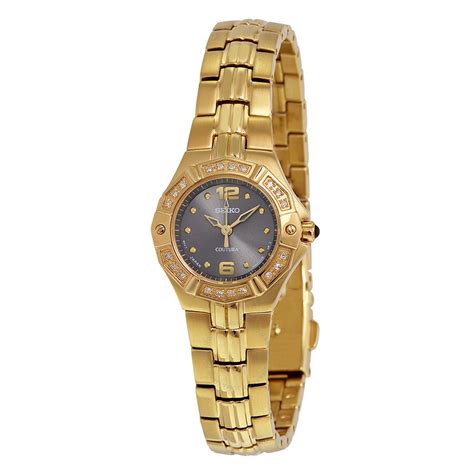 Seiko Coutura Diamond Gold-tone Steel Ladies Watch SXGN28 - Coutura ...