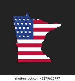 Minnesota Map State American Flag Vector Stock Vector (Royalty Free ...