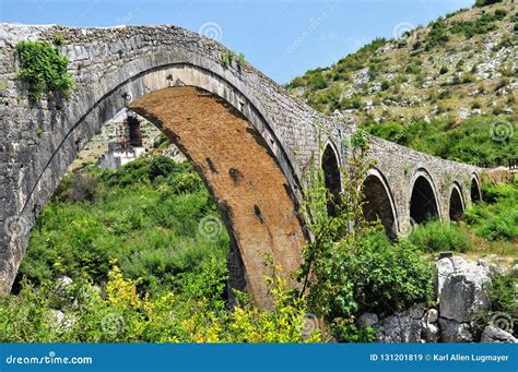 The Famous Mesi Bridge in Mes, Albania Stock Image - Image of southeast, stone: 131201819