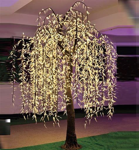 Warm white outdoor weeping willow Christmas trees | Weeping willow, Willow tree, Light up tree