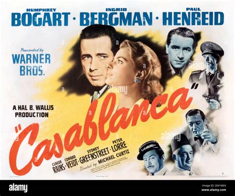 CASABLANCA 1942 Warner Bros. Pictures film with Ingrid Bergman and Humphrey Bogart Stock Photo ...