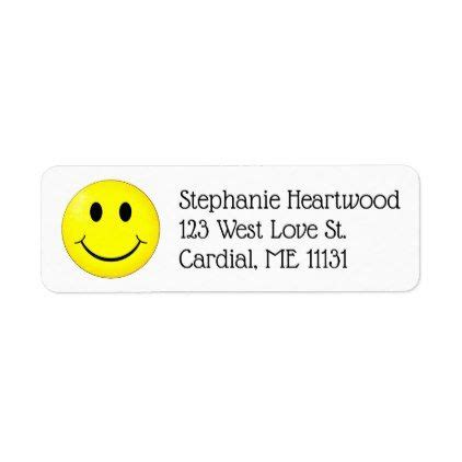 Smiley Face Emoji Return Address Labels - return address gifts label labels cards diy cyo ...