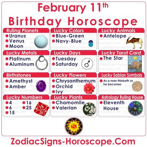 February 11 Zodiac (Aquarius) Horoscope Birthday Personality and Lucky Things