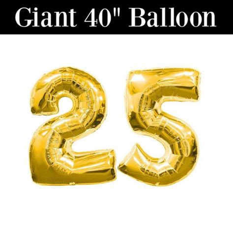 Number 25 GIANT Gold Balloons 40 Gold 25 Balloons | Etsy | Giant gold balloon, Birthday balloons ...