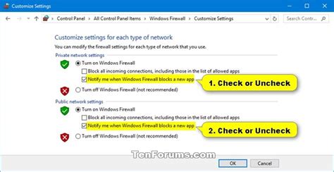 Turn On or Off Windows Defender Firewall Notifications in Windows 10 | Tutorials