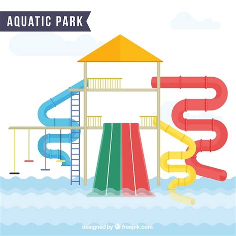 Free Vector | Enjoyable aquatic park in flat design