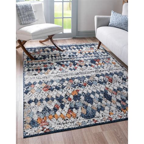 Rugs.com Morocco Collection Rug – 8' x 10' Navy Blue High-Pile Rug ...