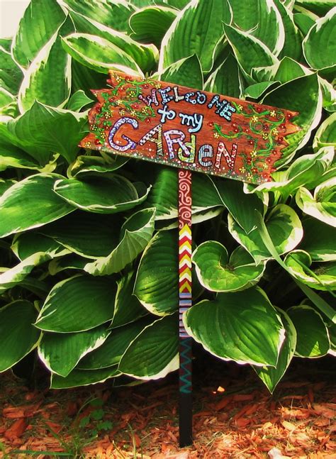 Whimsical Hand Painted Wooden Garden Sign by MyGardensCloset