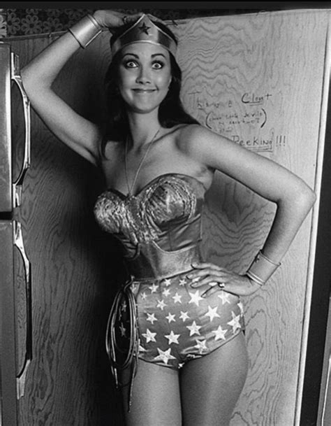 Lynda Carter on the set of the TV show "Wonder Woman" in 1976.