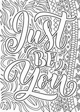 Just Be you Motivational Quotes coloring Pages Design Woman Words  sketch template