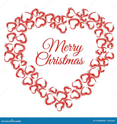 Hand Drawn Christmas Heart Wreath Stock Vector - Illustration of greetings, drawing: 124483698