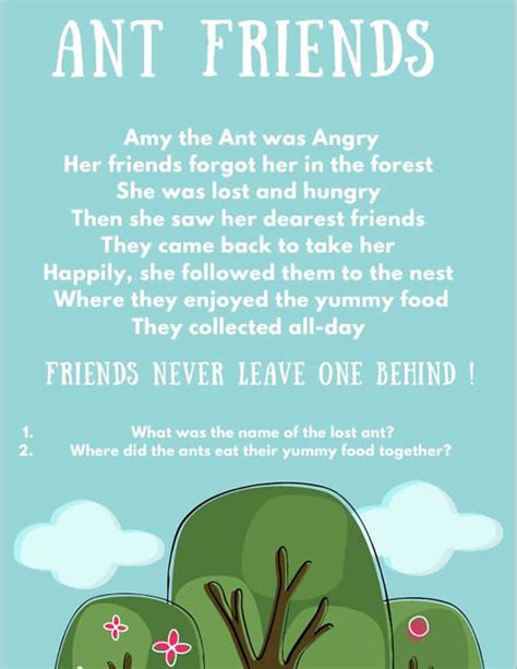 Short Bedtime Stories, Short Story Examples in English - Ant Friends ...