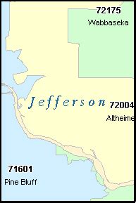 JEFFERSON County, Arkansas Digital ZIP Code Map