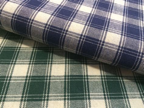 Cotton Fabric / Cotton Plaid Fabric / Plaid Fabric / Blue | Etsy