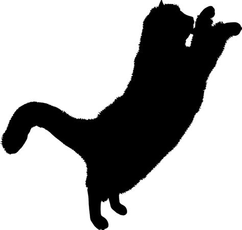 Clipart - Fluffy Cat Silhouette 2