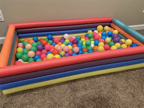 DIY pool noodle ball pit | Ball pit, Diy ball pit, Diy baby stuff