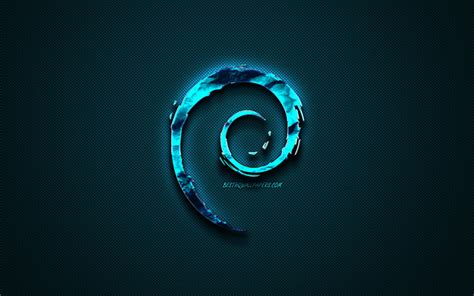 Download wallpapers Debian blue logo, creative blue art, Debian emblem ...