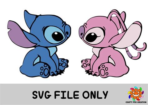 Stitch and Angel SVG - Etsy Finland