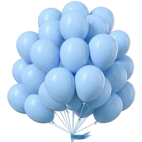 Buy PartyWoo Light Blue Balloons, 50 pcs 12 Inch Matte Blue Balloons, Blue Balloons for Balloon ...