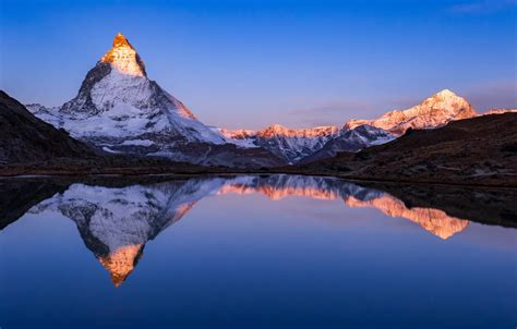 Wallpaper mountains, lake, reflection, Switzerland, Alps, Switzerland, Alps, Matterhorn Mountain ...